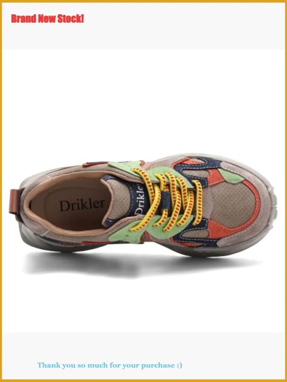 Leather+Fabric Platform Sneakers with Slip Resistant Sole